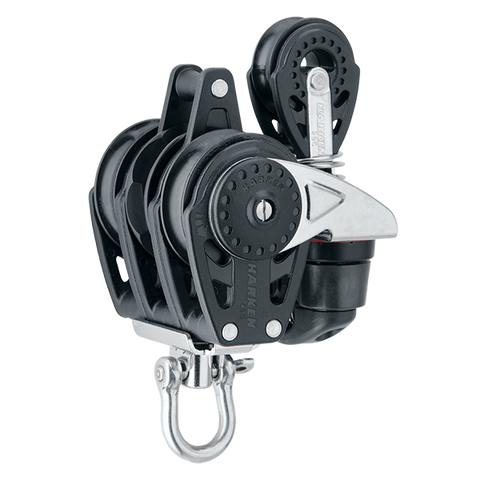 [HK-2619] HARKEN  40 mm Triple Ratchet Block — Swivel, Becket, Cam Cleat, 29mm Block