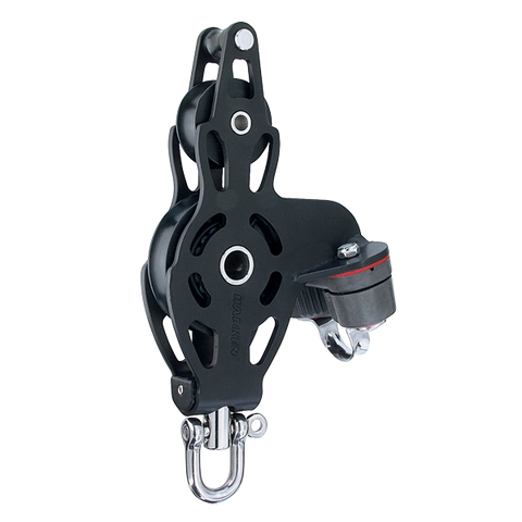 [HK-6099] HARKEN  75 mm Aluminum Fiddle ESP Block— Swivel, Becket, Cam Cleat