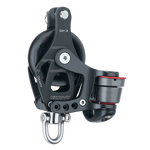 [HK-6236] HARKEN  45 mm Aluminum Element Block — Swivel, Becket, Cam Cleat