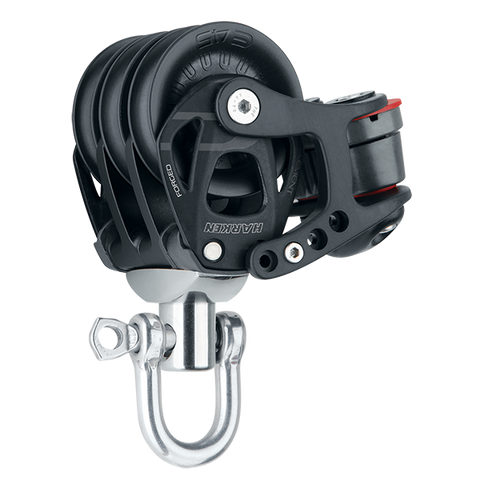 [HK-6242] HARKEN  45 mm Aluminum Element Triple Block — Swivel, Cam Cleat